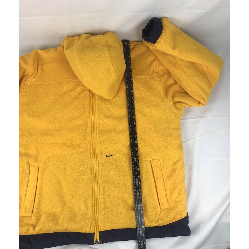 Vintage Reversible Nike Spellout Hooded Full Zip Jacket Size XL Blue & Gold - Picture 3 of 12